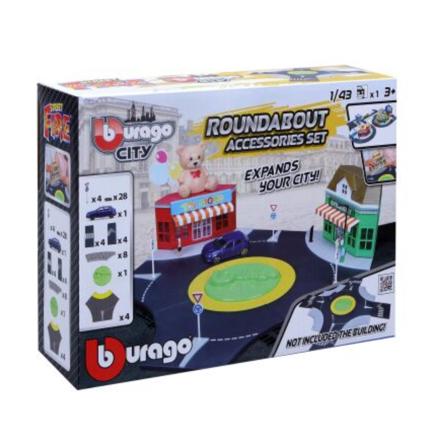 Bburago City 1:43 Roundabout Play Set Toy For Kids (building Not Included)