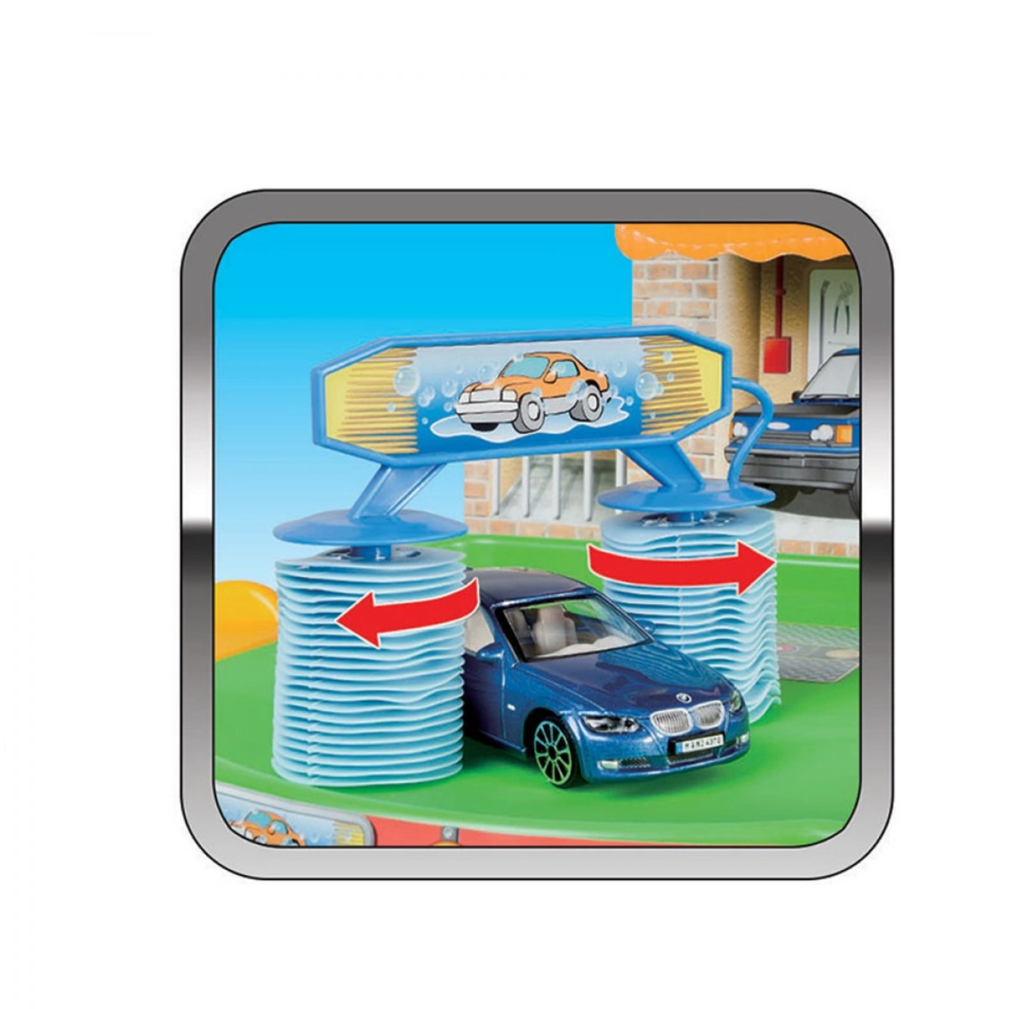 BBurago Auto Service 1.43 Scale Playset With One Car Playset For Kids