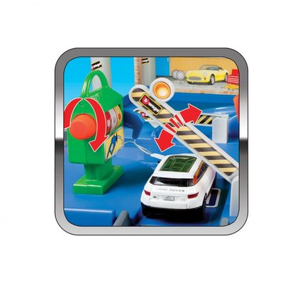 BBurago Auto Service 1.43 Scale Playset With One Car Playset For Kids