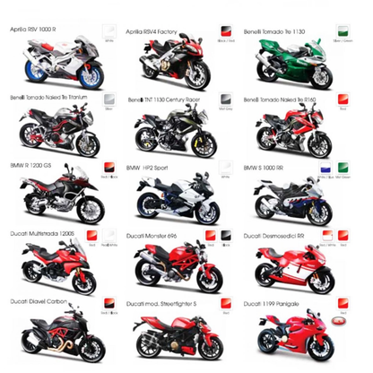 Maisto 1:12 Scale Motorcycle Assorted Diecast MotorBike For Kids