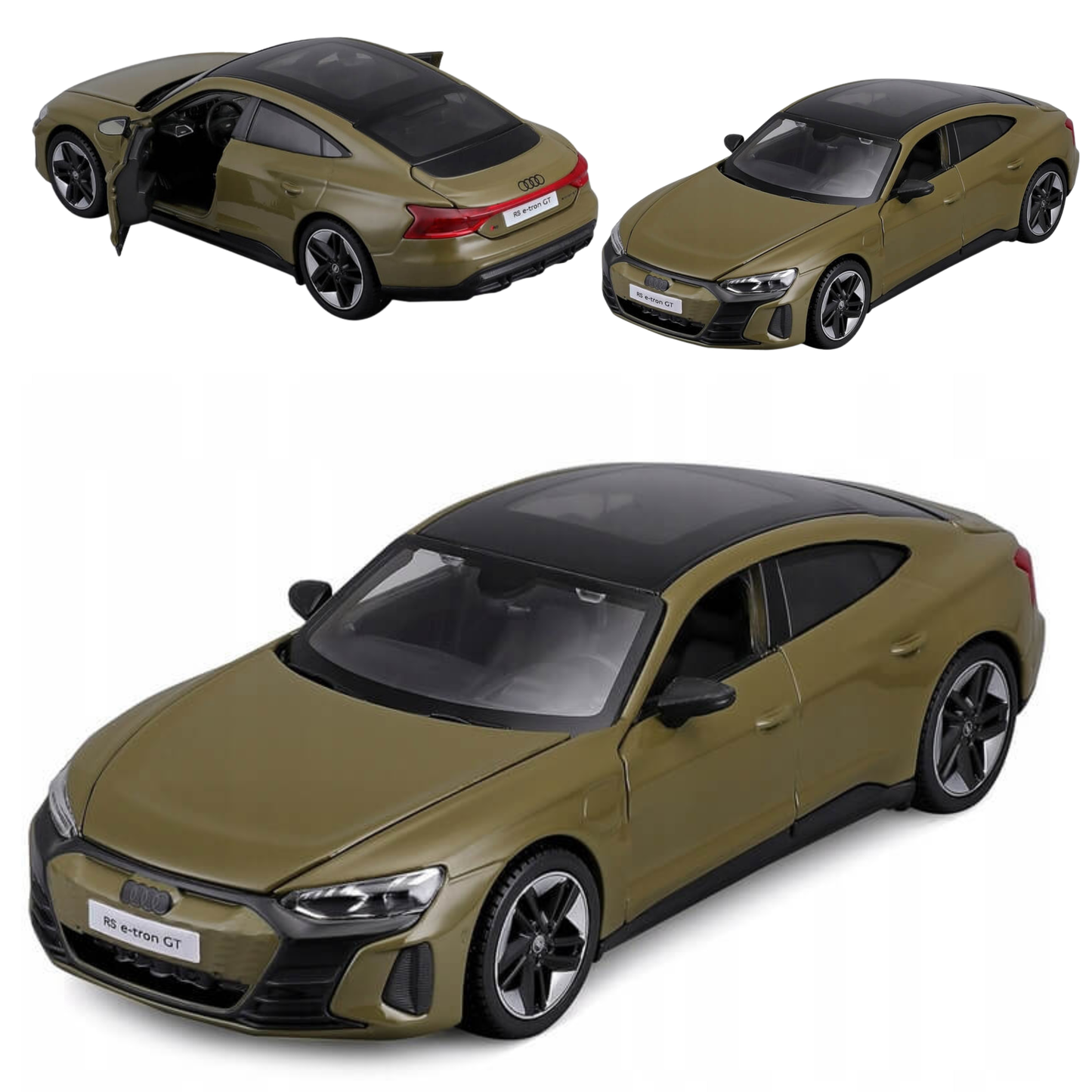 Maisto 1:24 2022 Audi RS e-tron GT Olive Green Diecast Model Car Toy For Kids