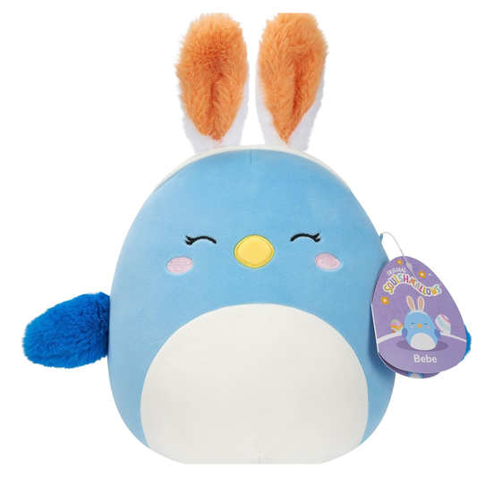 squishmallow 7.5 inch Little Plush Bebe-Blue Bird W/Yellow Beak and Bunny Ears Stuff Bird Toy
