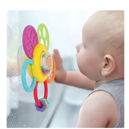 WinFun Daisy Spin Rattle N Teether Rattle For 6 Month Best Gift For New Born