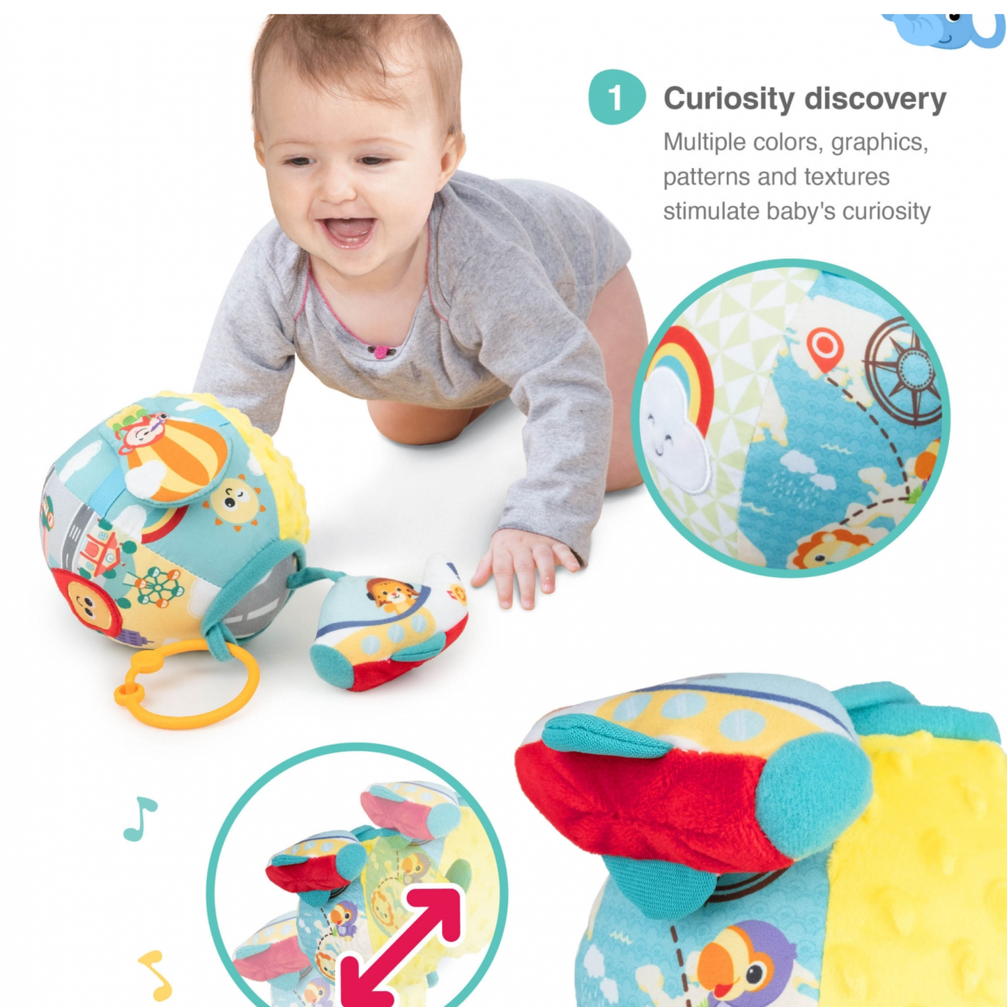 Winfun Lil' Traveler Activity Ball Activity Toys For Todler Rattle Ball Toy