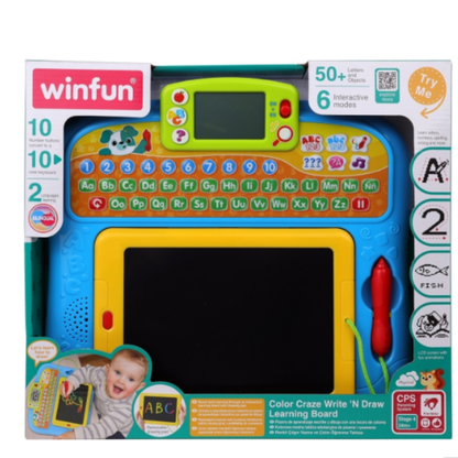 Winfun Color Craze Write 'N Draw Learning Board Electric Writing Board Toy For Kids Early Learning Toy