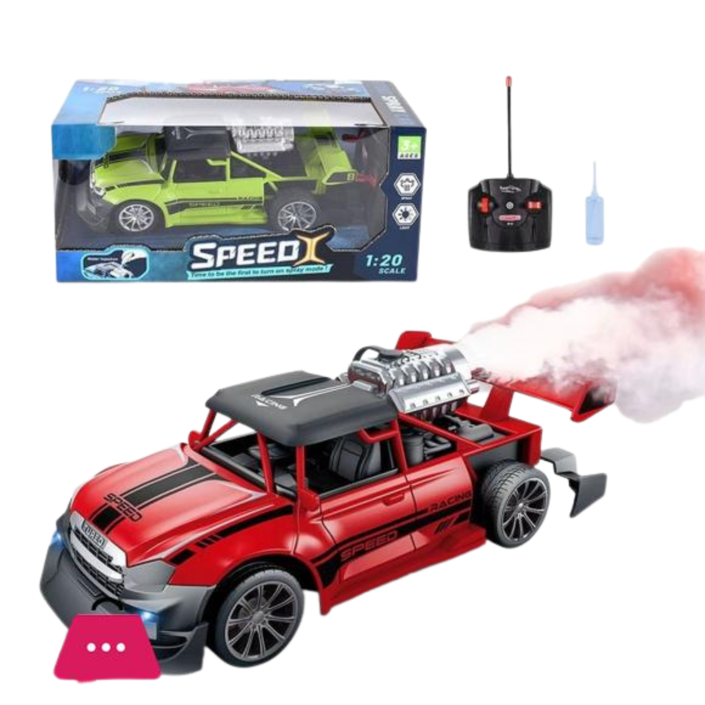 Rc Racing Car Remote Control  Truck with Light Smoke Spray  Car For kids 1:20 Scale(Colour May Vary)