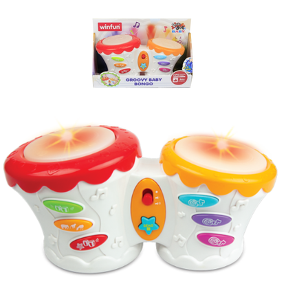 Winfun Groovy Baby Bongo Music Light Drum Toy For Kids Musical Toy