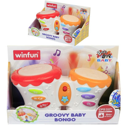 Winfun Groovy Baby Bongo Music Light Drum Toy For Kids Musical Toy
