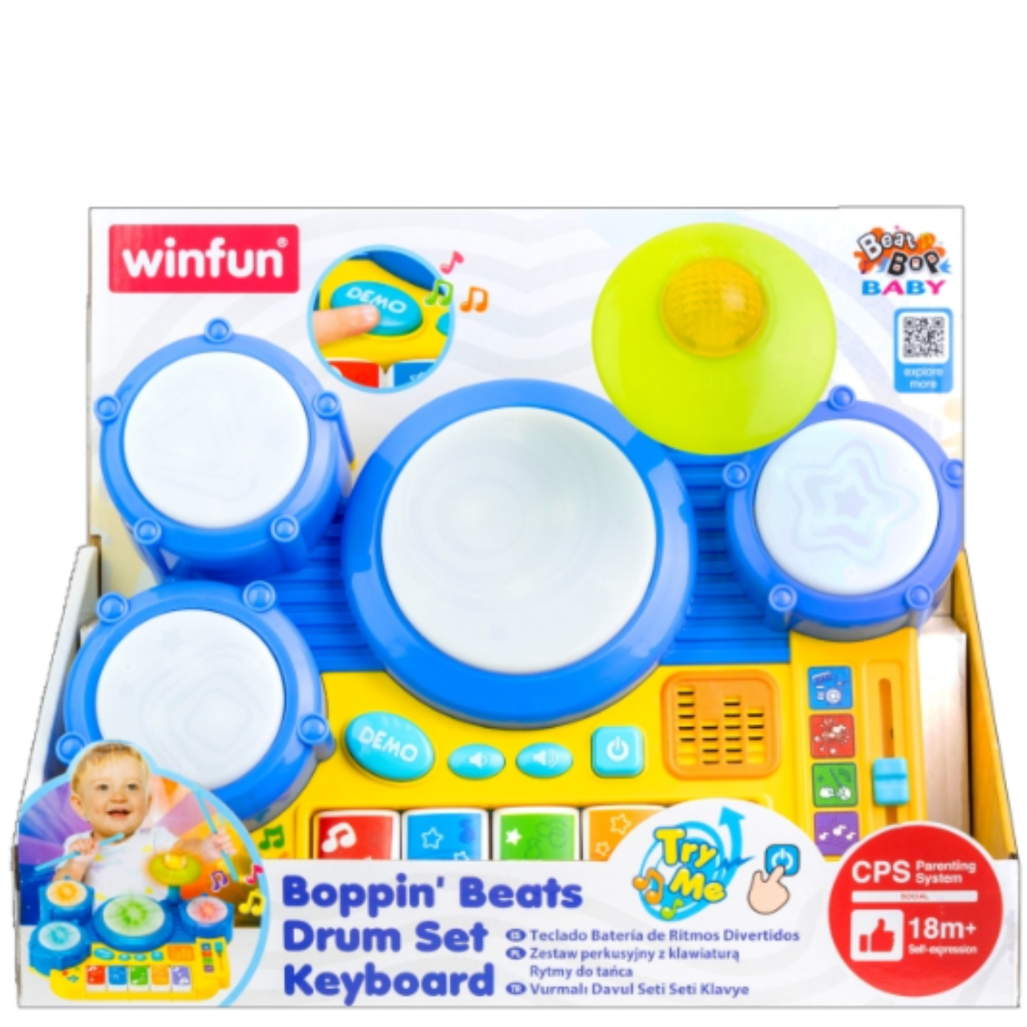 Winfun Boppin Beats Drum Set Keyboard Piano Toy For Kids Music Drum
