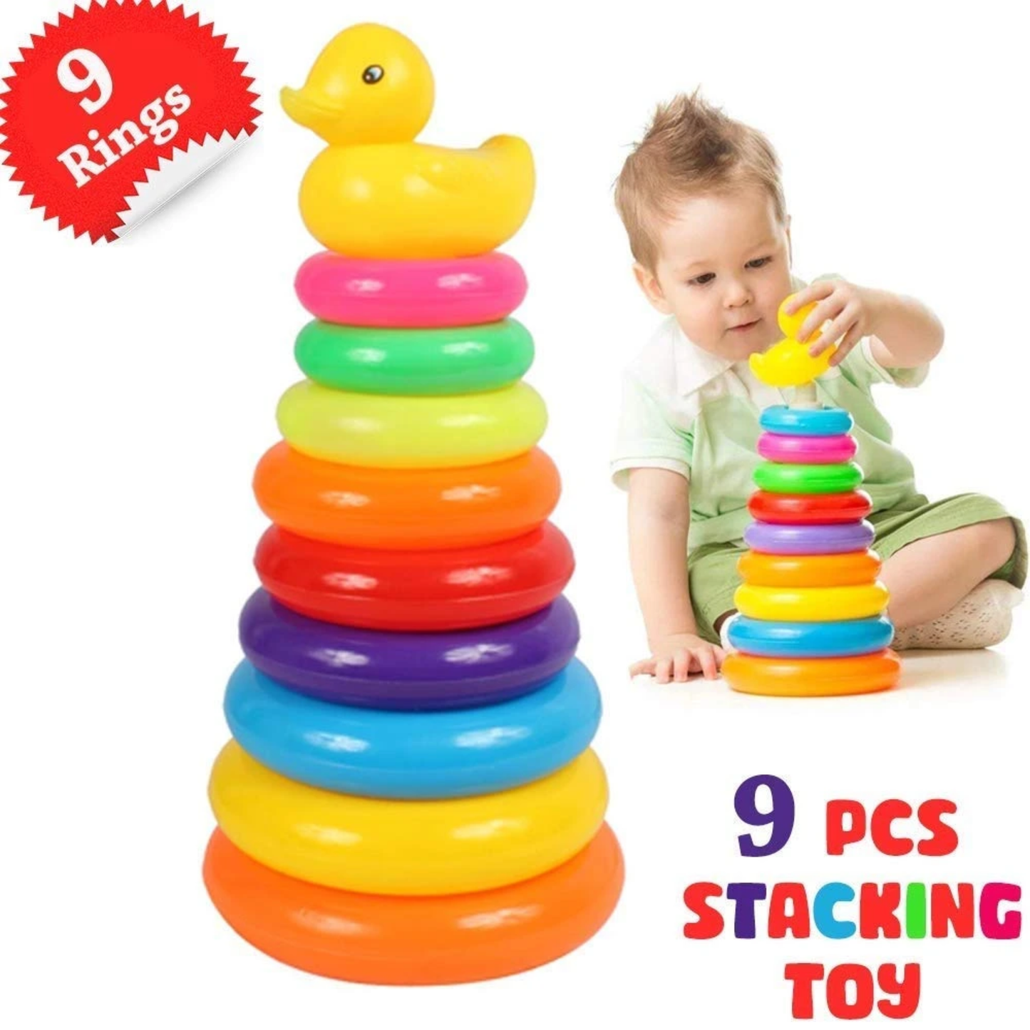 Rainbow Ring Tower Rainbow Stacking Toy