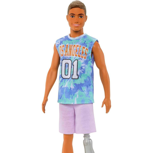Barbie Ken Fashionistas Doll with Prosthetic Leg, Wearing Los Angeles Jersey Barbie Doll