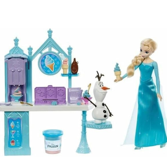 Mattel Disney Frozen Dessert Play Set ith Elsa Doll, Olaf Figure And Many Acessories