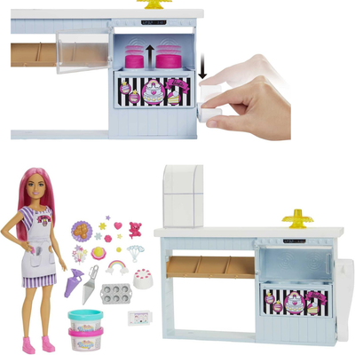 Barbie Cake Bakery Playset with Doll (30 cm), Bakery Acessories