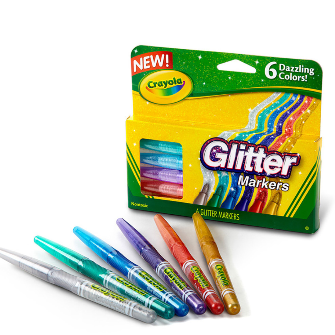 Crayola Glitter Markers 6 Dazzling Colour