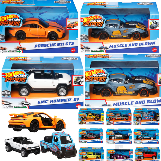Hot Wheels Pull-Back Speeders Toy Car In 1:43 Scale (Assorted) Random Car Send