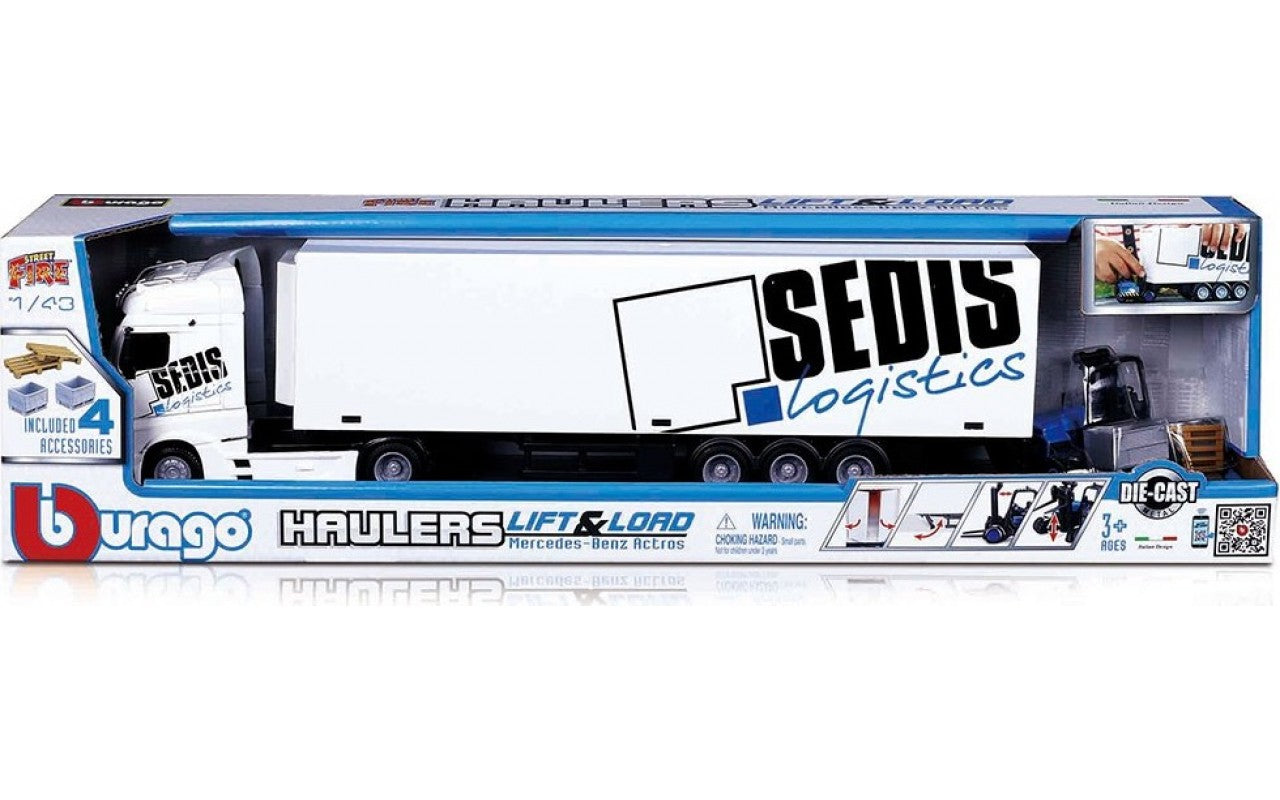 Bburago Mercedes-Benz Actros Truck with Lift And Load 1:43 Scale Diecast Truck