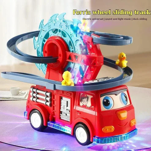 Musical Fire Rescue Truck Track With Little 3 Ducks||Musical Toy For Kids