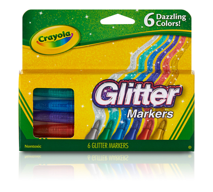 Crayola Glitter Markers 6 Dazzling Colour