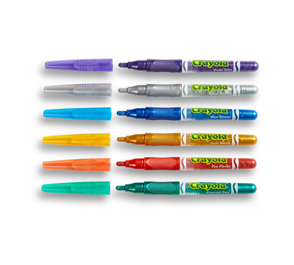 Crayola Glitter Markers 6 Dazzling Colour