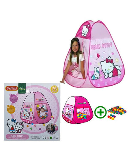 Hello Kitty Pop Tent House Kids Tent House || Tent House With 50 Soft Balls For Girls