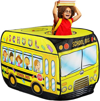 School Bus Play Tent House For Kids Out Door Playing Toy With 100 Balls