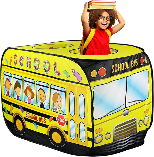 School Bus Play Tent House For Kids Out Door Playing Toy With 100 Balls