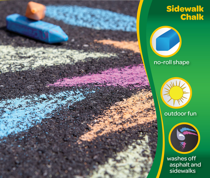 Crayola Washable Sidewalk Chalk 48 Assorted Bright Crayola Chalk