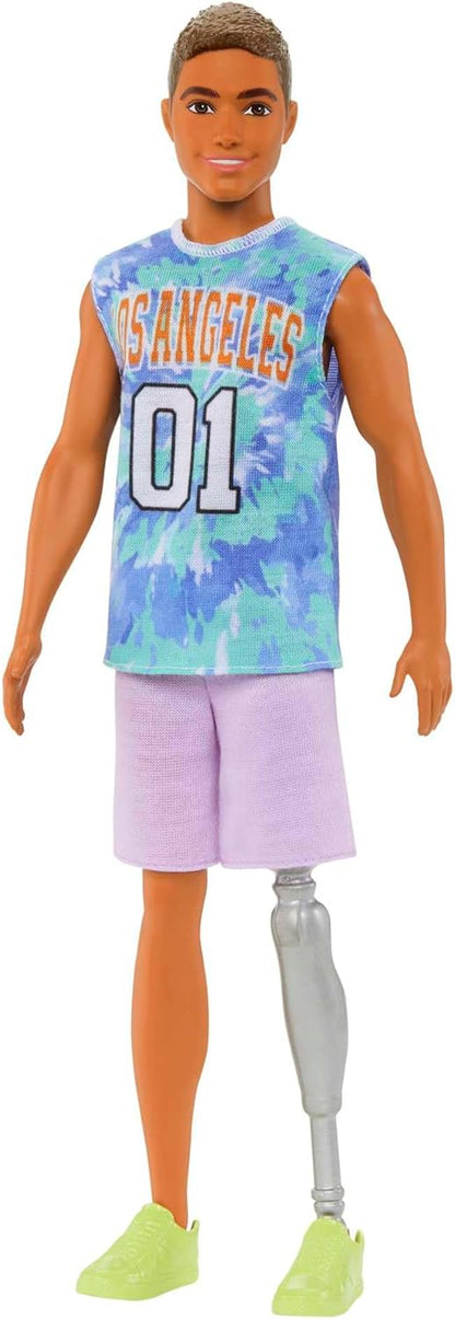 Barbie Ken Fashionistas Doll with Prosthetic Leg, Wearing Los Angeles Jersey Barbie Doll