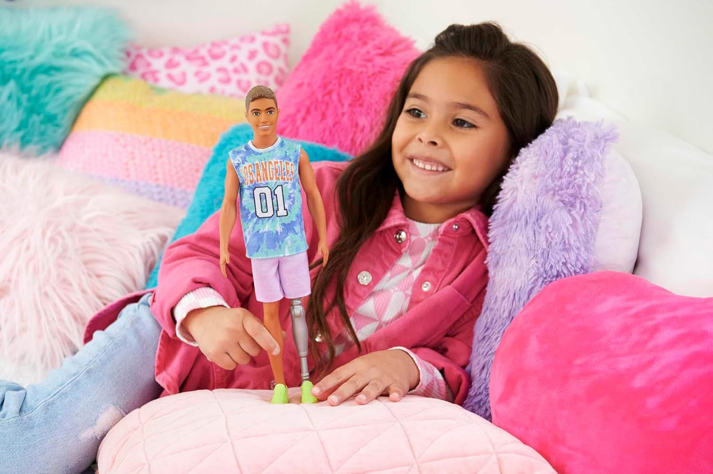 Barbie Ken Fashionistas Doll with Prosthetic Leg, Wearing Los Angeles Jersey Barbie Doll