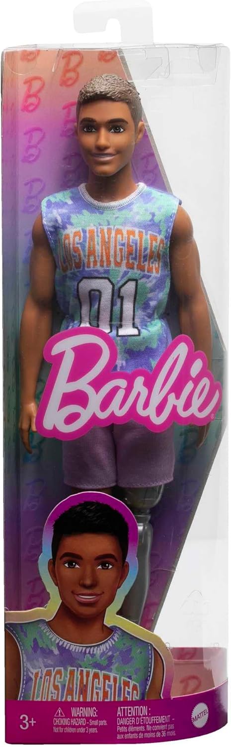 Barbie Ken Fashionistas Doll with Prosthetic Leg, Wearing Los Angeles Jersey Barbie Doll