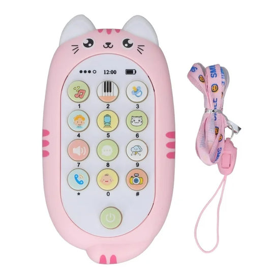 Cute Animal Shape Musical Phone Music Phone For Girl Montessori Educational Toy(Assorted)