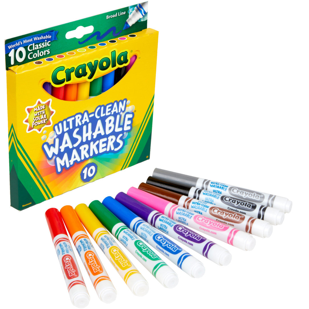 Crayola 10 Ultra-Clean Washable Markers Classic Colors Croyola Washable Marker