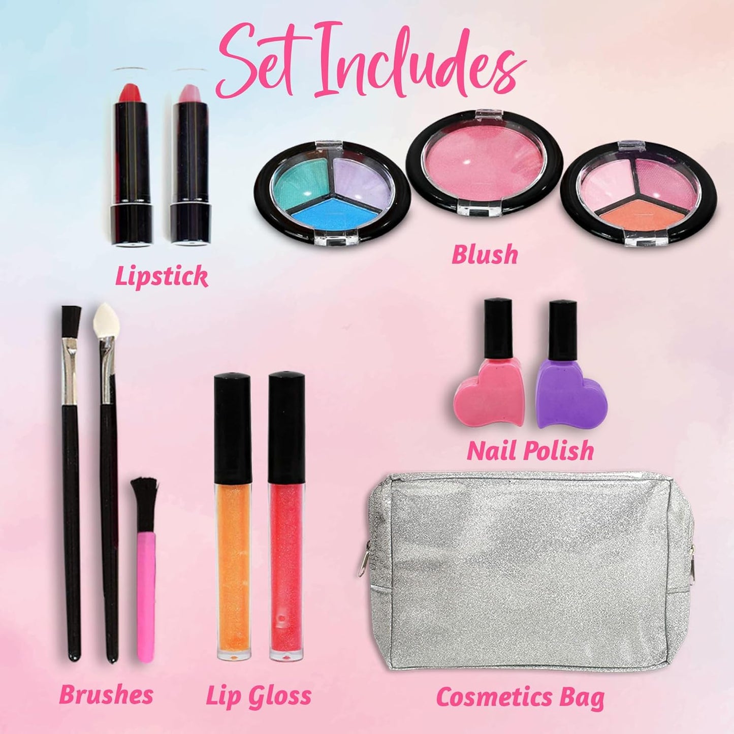 Makeup Set With Cosmetic Bag Toy For Girls || Pretend Makeup for Girls