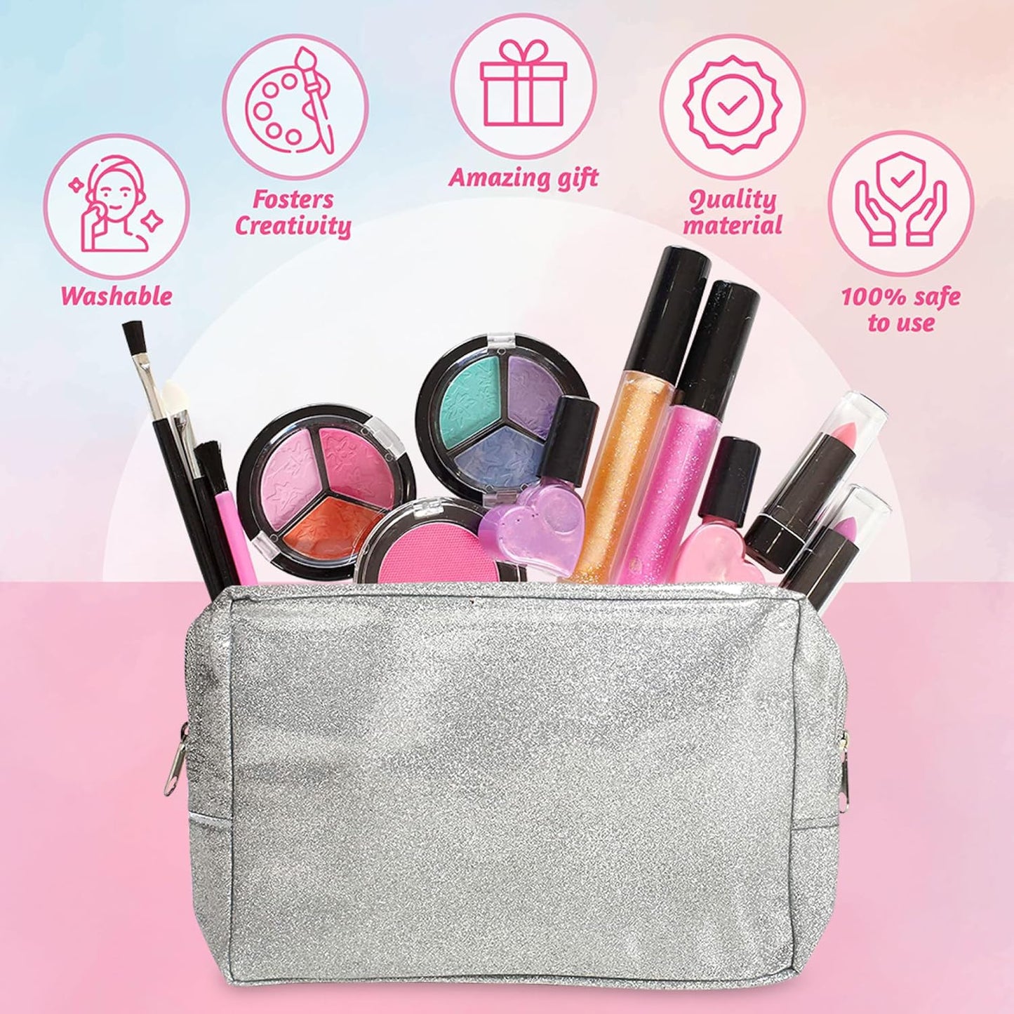 Makeup Set With Cosmetic Bag Toy For Girls || Pretend Makeup for Girls