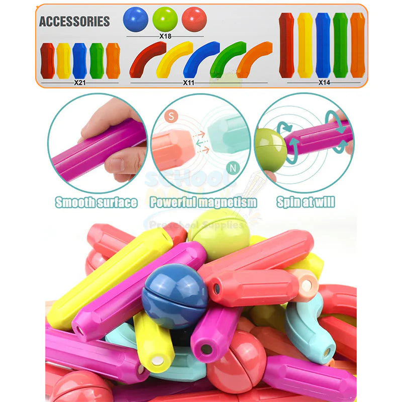 Magnetic Building Blocks 64 Pcs
