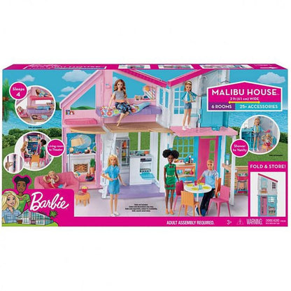 Barbie Doll House Playset For Kids Malibu House With Acessories