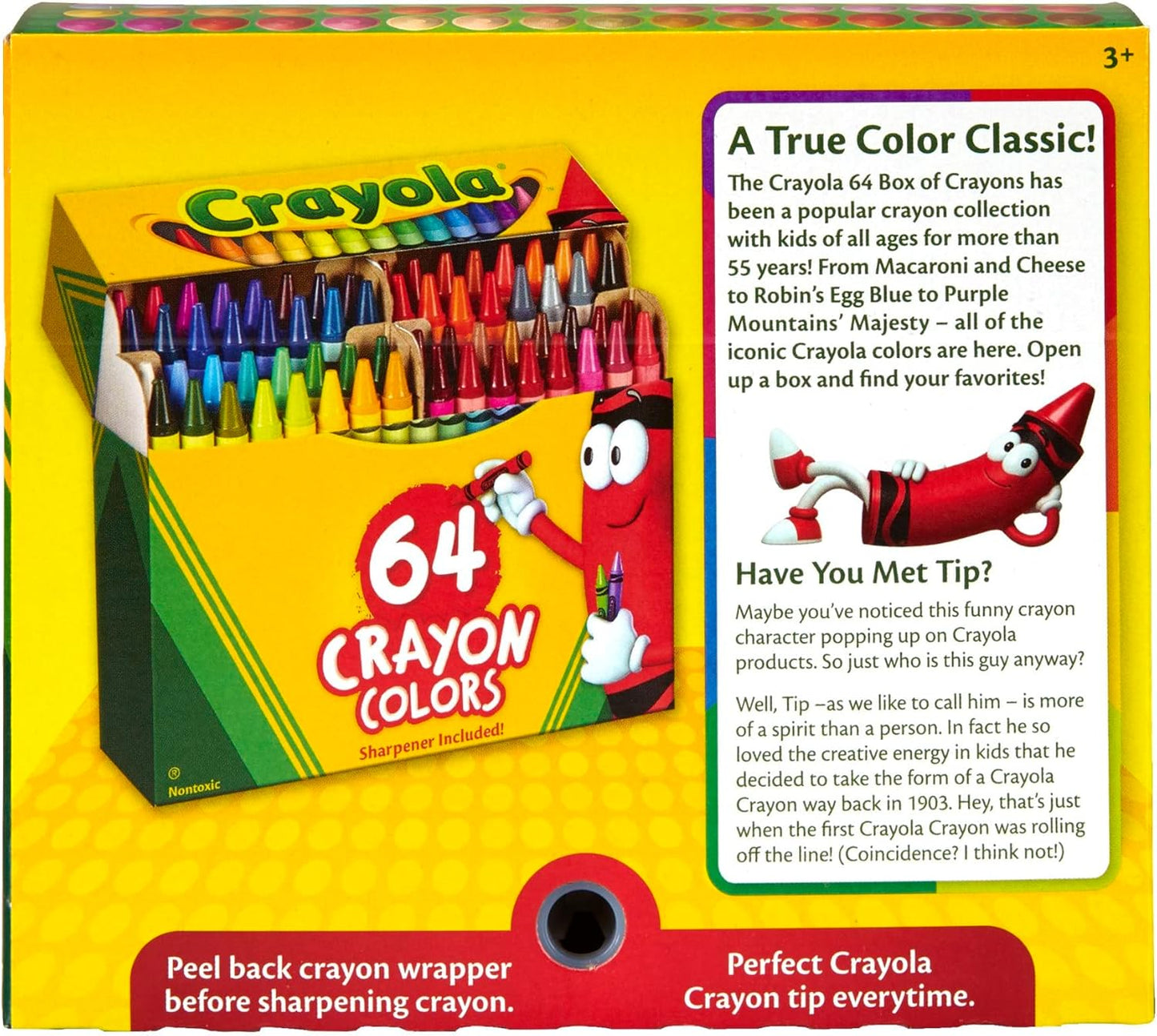 64 Crayola Crayon Box w Sharpener Colouring Drawing Arts Craft