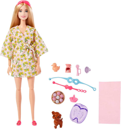 Barbie Blonde Doll with Puppy ,Kids Toys, Self-Care Spa Day ||Barbie Doll