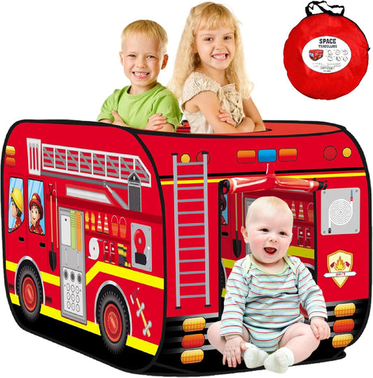Fire Truck Play Tent House With 100 Balls  Indoor Tent  Outdoor Toy For Kids