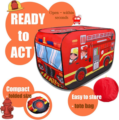 Fire Truck Play Tent House With 100 Balls  Indoor Tent  Outdoor Toy For Kids