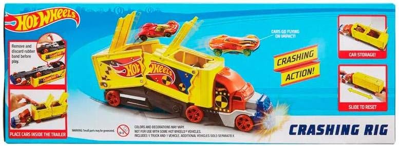 Hot Wheels Crashing Stunt Rig with 1 Car Hot Wheels Truck WIth Car For Kids