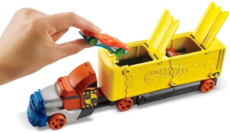 Hot Wheels Crashing Stunt Rig with 1 Car Hot Wheels Truck WIth Car For Kids