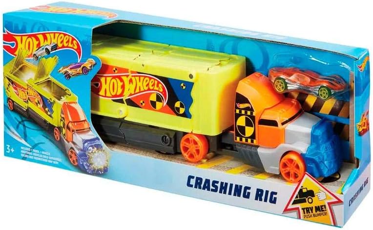 Hot Wheels Crashing Stunt Rig with 1 Car Hot Wheels Truck WIth Car For Kids