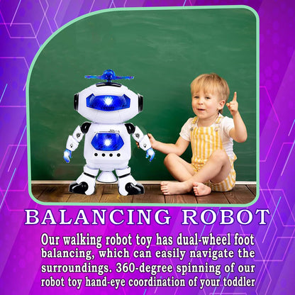 Dancing Robot with Flashing Lights Spinning Dancing Robot Music Toy For Boys