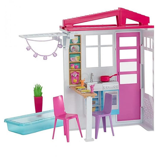 Barbie Pool  Dollhouse Portable  Single Story Playset For Girls