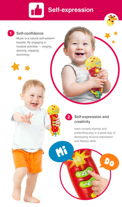 Winfun Microphone for baby with sounds Baby Rock Star Microphone Mic For Kids