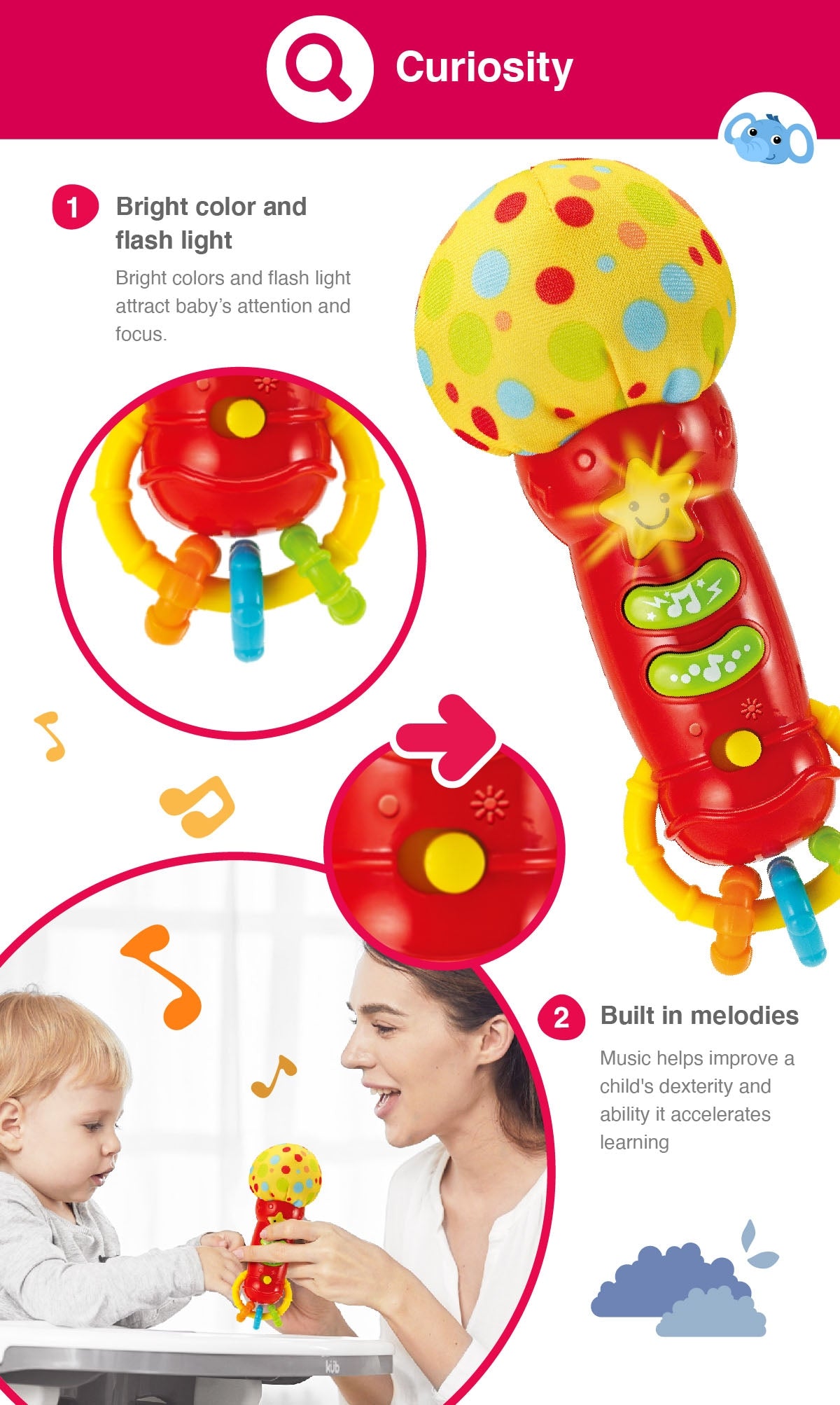 Winfun Microphone for baby with sounds Baby Rock Star Microphone Mic For Kids